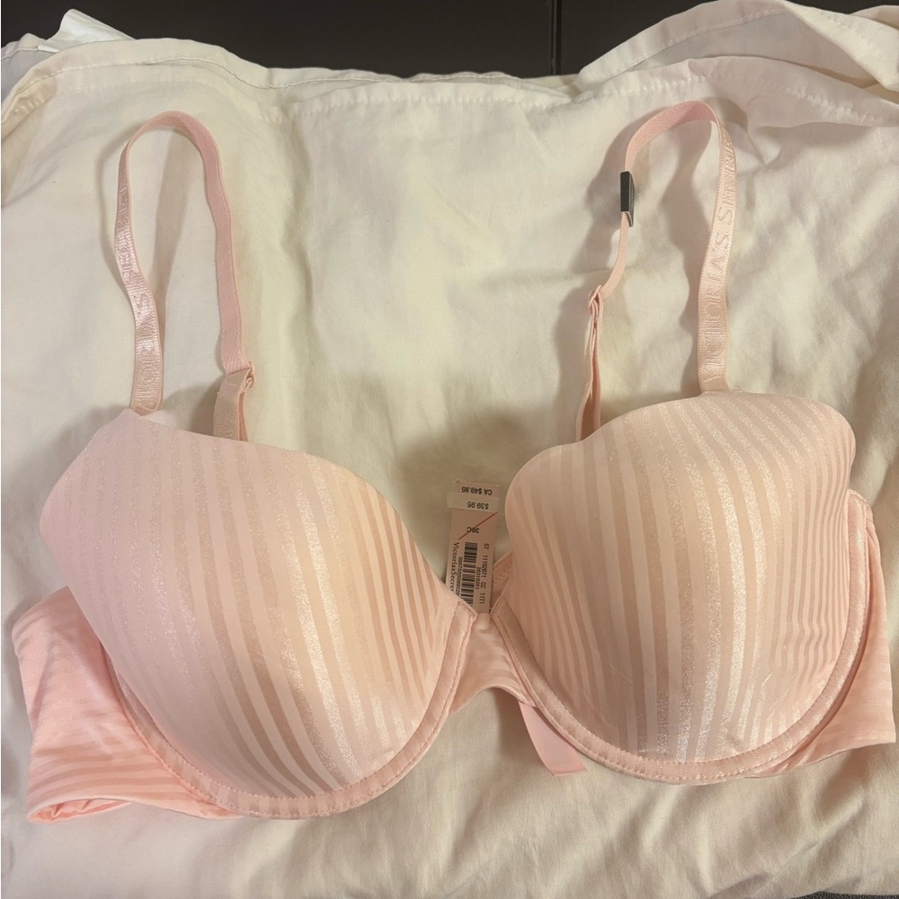 Victoria's Secret Light Pink Striped Push-Up Bra